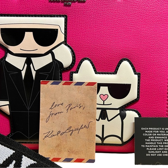 Karl Lagerfeld NWT Amazing Fun Pink Maybelle Satchel Top Handle Crossbody (P033) - Picture 5 of 13